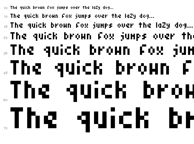 Pixel Symtext font waterfall